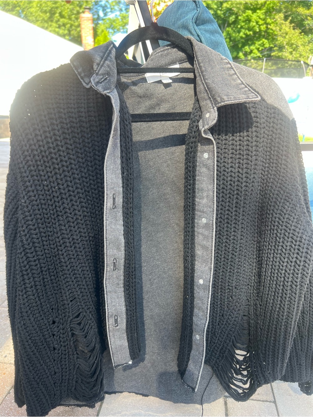 Jean Shacket distressed black